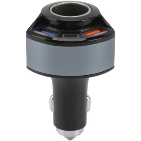 Cargador de coche negro, carga rápida, tecnología QC3.0, multifuncional, puerto de 2,4 A, portátil, seguro y fiable, encendedor de coche
