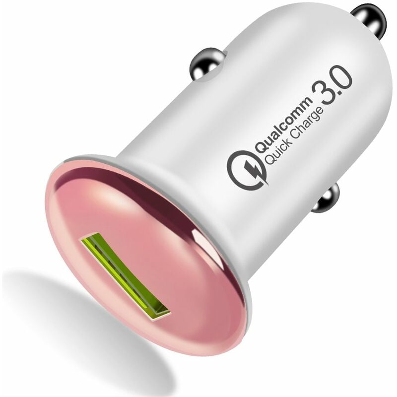 

Cargador de coche rapido con puerto USB Adaptador de cargador de viaje de carga rapida Cargador de telefono movil para tableta,Oro rosa