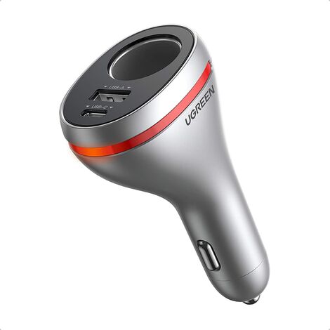 Cargador de coche USB C de 20 W USB A de carga rápida 3.0 Enchufe de encendedor de cigarrillos de 60 W Compatible con iPhone 13 Pro Max 12 Pro 11 XR XS Galaxy S22 S21 S20 Note 20 A51 Redmi Note 10 Pro