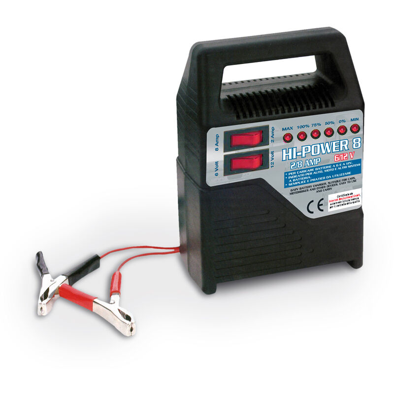 

Cargador de batería portátil para motocicleta y coche LED 6/12 V Hi-Power 8