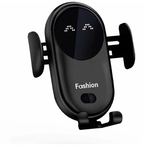 Cargador de inducción para coche con sensor de carga inteligente de 10 W, sujeción automática para iPhone, Samsung, etc. (negro), BISBISOUS