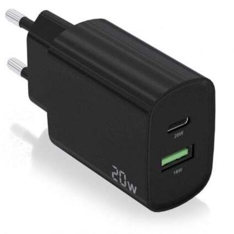 Cargador de Pared Aisens A110-0755/ 1xUSB Tipo-C/ 1xUSB/ 20W