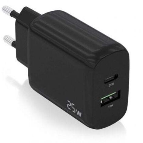 Cargador de Pared Aisens A110-0759/ 1xUSB Tipo-C/ 1x USB/ 25W