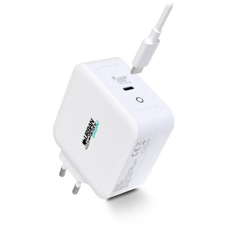 Cargador de Pared + Cable USB C Urban Factory GSC10UF Blanco 3760170882130 S55170174 Urban Factory