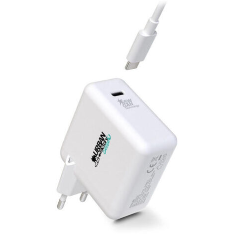 Cargador de Pared + Cable USB C Urban Factory GSC65UF Blanco