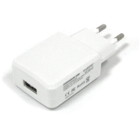 Cargador de Pared Leotec LECTABUSBW/ USB + Cable MicroUSB y 2.5mm / 2A