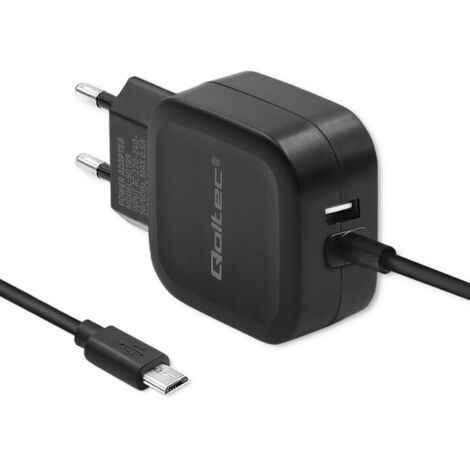 Cargador de pared Qoltec de 17 W  5 V  3,4 A  USB + Micro USB