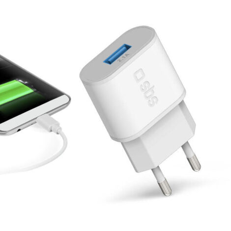Cargador de Pared SBS ‎TETR1USB2AWFAST USB 1000 mAh Carga rápida 8018417237065 S5608288 SBS