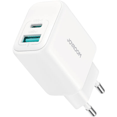 Cargador de pared USB-C/USB-A de 20 W PD QC 3.0 - Blanco