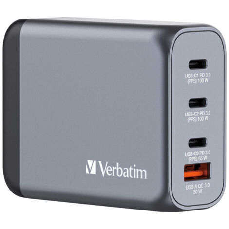 Cargador de Pared Verbatim GNC-100 100 W Gris
