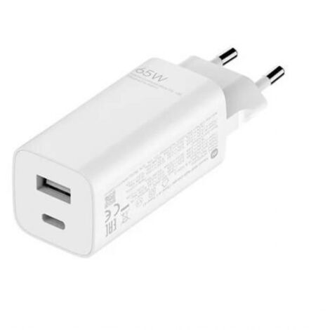 Cargador de Pared Xiaomi Mi 65W Fast Charger with GaN Tech 1xUSB Tipo-C/ 1xUSB A/ 65W