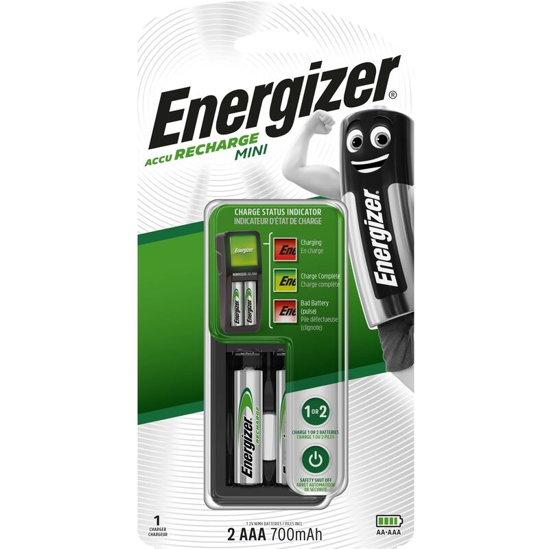 

Energizer - Mini Cargador para pilas recargables AA y AAA+ 2AAA