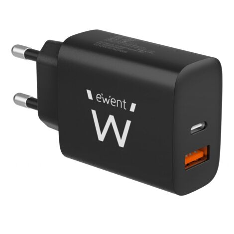 CARGADOR EWENT RAPIDO USB-C y QC3.0 20W