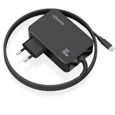 Cargador Gan de Pared Aisens ASCH-1PD90WL034-BK/ 1xUSB Tipo-C + Cable 1.8m/ 90W