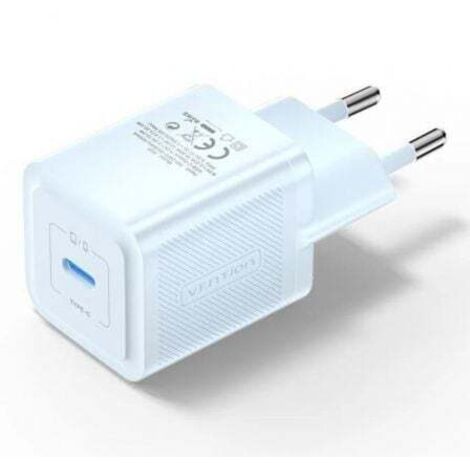 Cargador Gan de Pared Vention FEPL0-EU/ 1xUSB Tipo-C/ 20W