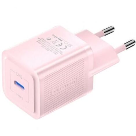 Cargador Gan de Pared Vention FEPP0-EU/ 1xUSB Tipo-C/ 20W