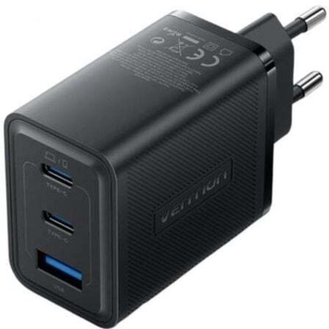 Cargador Gan de Pared Vention FERB0-EU/ 2xUSB Tipo-C/ 1xUSB/ 65W
