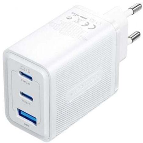 Cargador Gan de Pared Vention FERW0-EU/ 2xUSB Tipo-C/ 1xUSB/ 65W