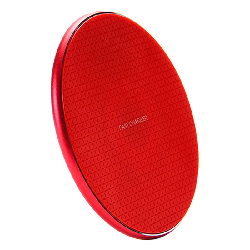 

Cargador inalambrico circular inalambrica Cargador 7.5W / 10W cargador rapido QI estandar compatible con IOS Android, Rojo