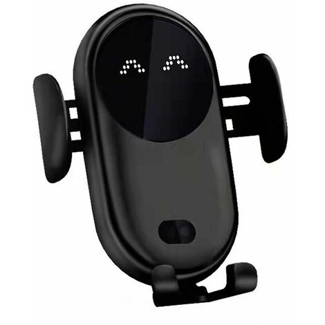 Cargador inalámbrico para coche inteligente, soporte para teléfono inteligente para coche con detección automática negro