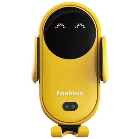 Cargador inalámbrico para coche, soporte de carga para teléfono móvil con pinza retráctil automática, amarillo