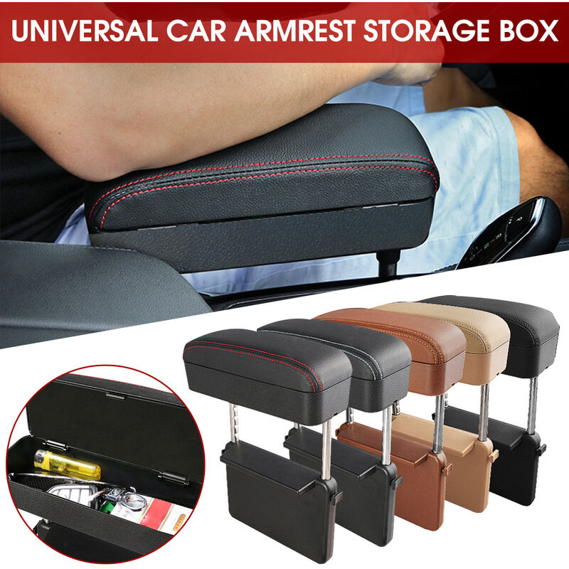 

Cargador inalámbrico universal para automóvil Reposabrazos Caja de almacenamiento Consola central de cuero - Rojo (Rojo Negro)