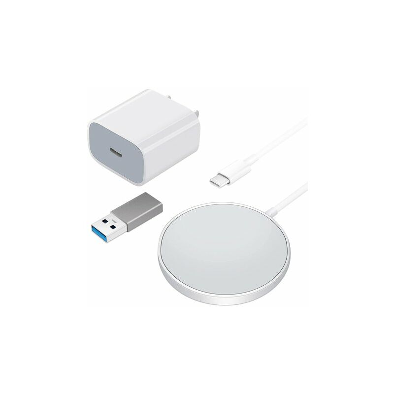 

Cargador inalámbrico, cargador inalámbrico rápido con adaptador de corriente USB-C PD de 20 W para iPhone 8/8+/iPhone 12/11/11 Pro/XS Max