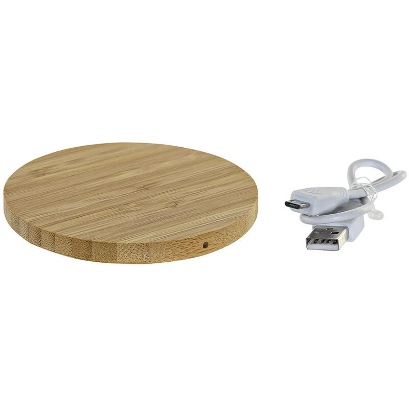 

Cargador para Móvil, Cargador Circular de Mesa de Bambú Natural 9x9x1 IP IP10