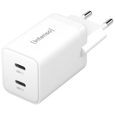 Cargador pared intenso gan w40cc 2xusb c blanco