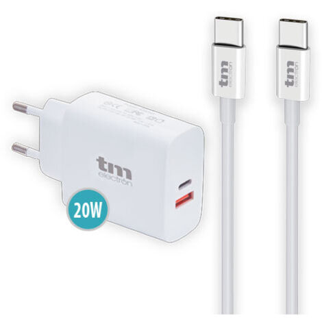 CARGADOR PD 20W MAS CABLE USB C A USB C