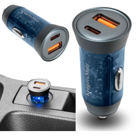 Cargador rápido para coche de 30 W USB C para encendedor de cigarrillos 12-24 V QC PD Fuerte