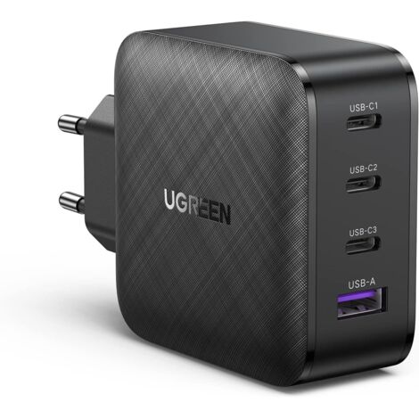 Cargador rápido USB-C de 65 W y 4 puertos con tecnología GaN, compatible con iPhone 16 Plus, Pro Max, 15, 14, 13, 12, 11, X, Galaxy S24, Ultra Plus, S23, S22, S21, Pixel, iPad Pro, Air Mini, MacBook P