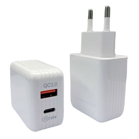 CARGADOR RED QC USB-A + USB-C - 18 W
