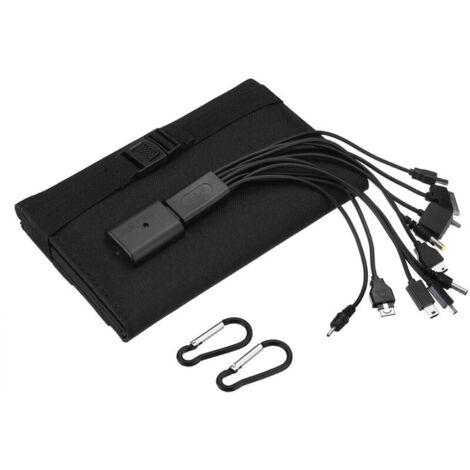 Cargador solar plegable de 20 W, fácil de transportar, 12 V CC para aventuras al aire libre, senderismo, camping y viajes.