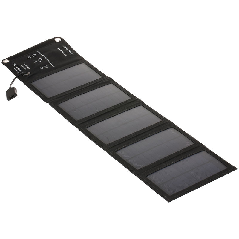 

Cargador solar portatil, con puerto USB, 10W / 5V, negro