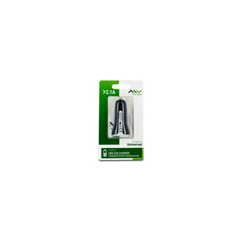 

Cargador/Transformador Auto Usb 2,1A Negro - Myway