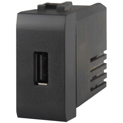 Cargador USB 4box para Bticino Axolute antracita 2.1A 4B.HS.USB