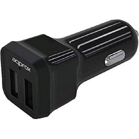 CARGADOR USB APPROX COCHE APPUSBCAR24B 5VDC/2.4A 2USB NEGRO