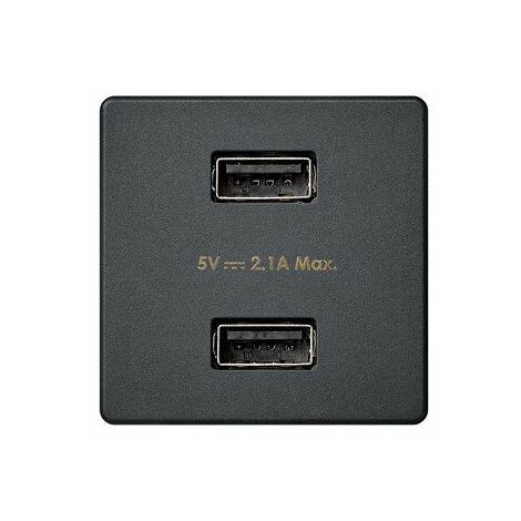Cargador USB doble tipo A hembra Simon 27 Play  Negro