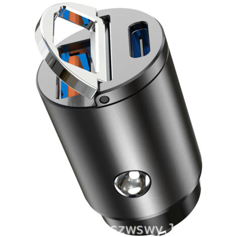 Cargador USB para coche, [PD36W y QC36W] Cargador USB ultracompacto para coche, Cargador USB C de aleación de aluminio para iPhone 14/14 Plus/14 Pro Max, iPad, Samsung S22