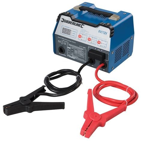 Cargador y arrancador de batería automático, 12 A, 6/12 V Capacidad: 8-180 Ah