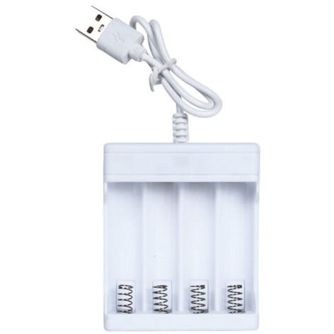 Cargadores de baterías USB de 4 ranuras para baterías recargables AA y AAA con carga rápida.