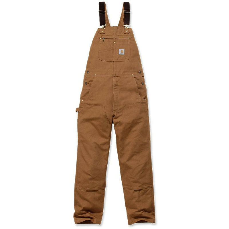 Salopette homme coton duck brut Carhartt 102776 - Marron foncé - 40 - Jambes standards - Marron foncé