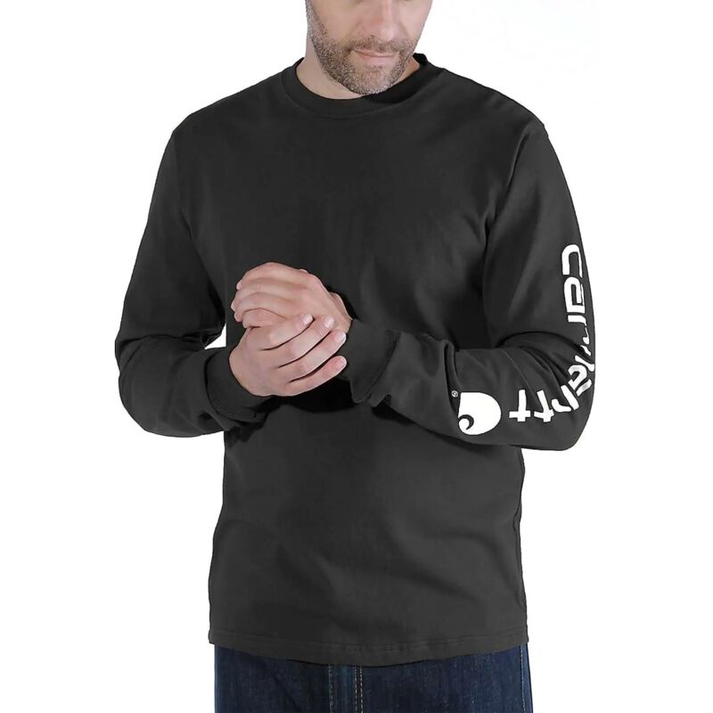 Image of EK231 Long Sleeve Logo T-Shirt Black l - Carhartt