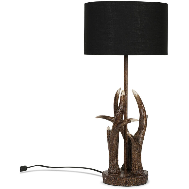 Caribou 59cm Table Lamp - Black - Including LED Bulb