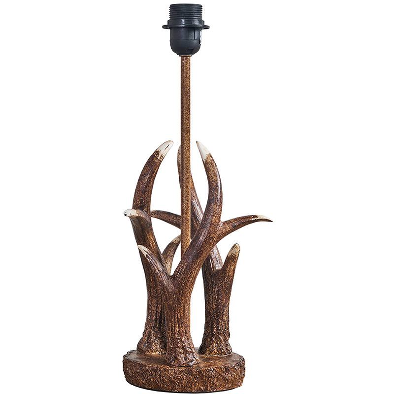Intertwined Caribou Antler Table Lamp Base In A Rustic Natural Finish