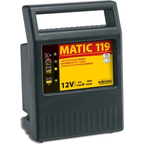 CARICA BATTERIA 12V ITALY 10-120A CARICABATTERIE MATIC 119 AUTOMATICO DECA