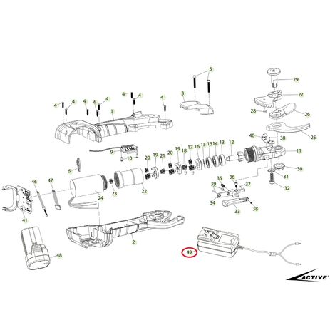 Carica batteria ORIGINALE ACTIVE forbice modello tigercut 32 027008