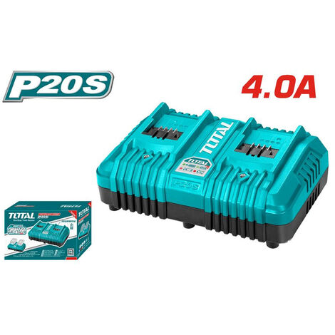 CARICABATTERIA CARICATORE RAPIDO ALIMENTATORE BATTERIA 4Ah 2 BATTERIE TOTAL