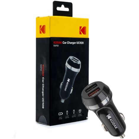 Caricabatteria da auto USB KODAK Quick Charge 3.0 da 12-24 V